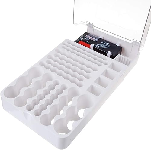 Miniatura 5 de YXQ Caja organizadora de baterías con soporte de pared para probador, 93 baterías, estuche de almacenamiento para AA AAA C D 9V, cajón con tapa