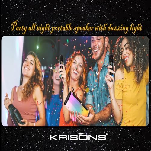 Image of Krisons Spark Aqua Portable Bluetooth Party Speaker,Built-in Bluetooth with RGB Lights,USB,SD Card and 3.5mm Audio Output and 30 watts Speaker with TWS Feature
