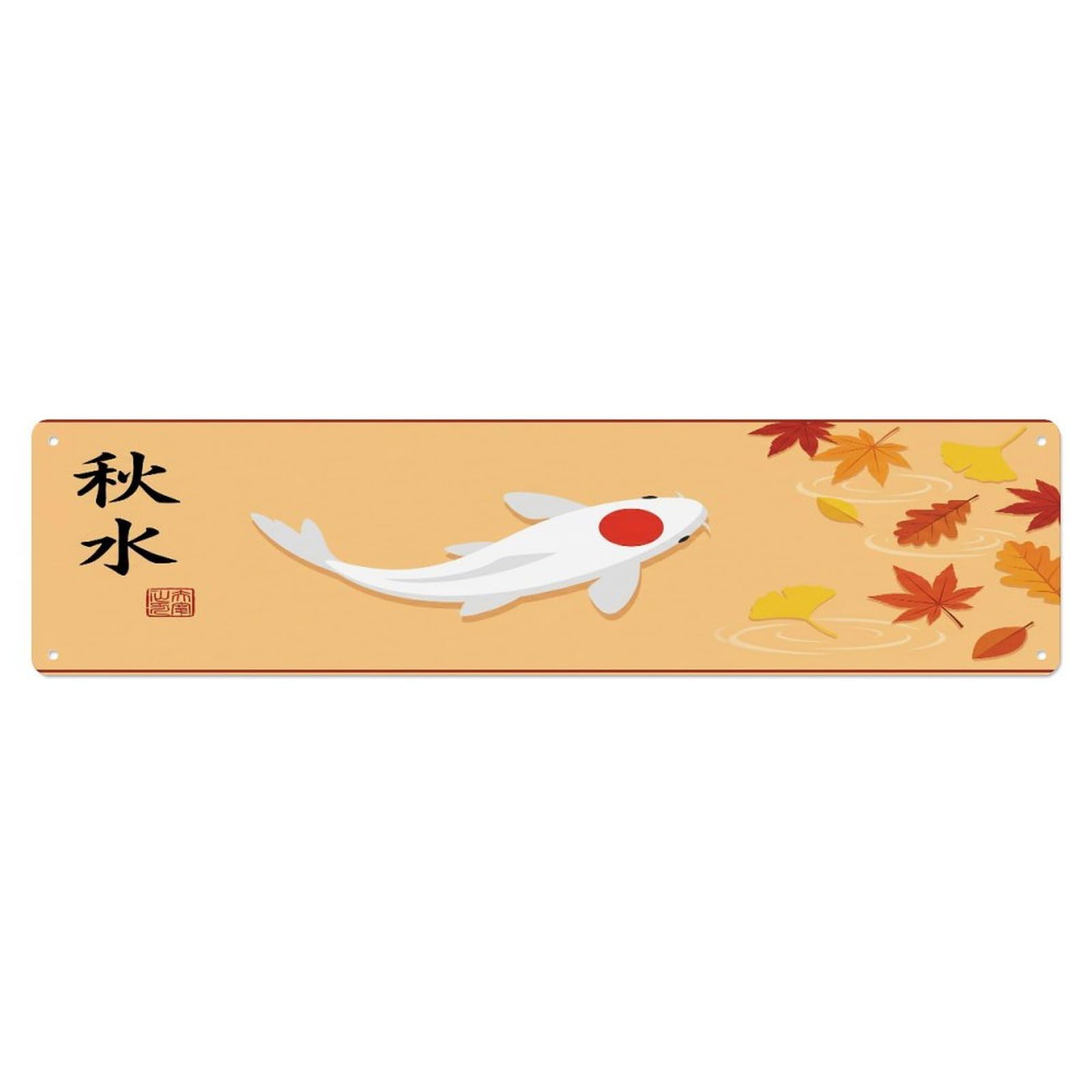 Fqcyn Style Metal Tin Sign Vintage Koi Fish Japanese Peaceful