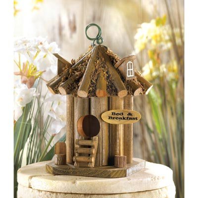 12606 Wholesale Bed and Breakfast Birdhouse Garden Decor Decoration Outdoor Front Yard Frontyard Home House Grass Flowers