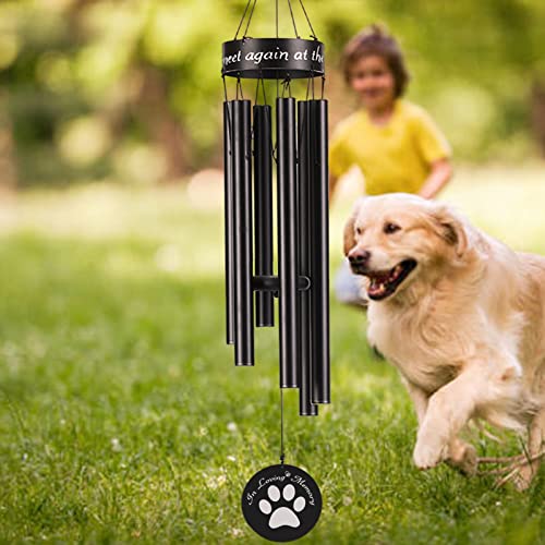 Memorial Chimes With Dog Paws Paw Prints, Dog Sympathy Windchimes Outdoors Pet Loss, Windchime In Memory Of A Loved One Pet Dog, 30'' Dog Paw Prints Left By You Wind Chime, Rainbow Bridge Chimes Gifts #TOP6