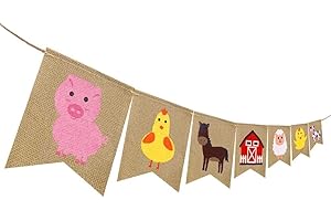 Farm Animal Burlap Banner High Chair Garland Perfect for Baby Shower
