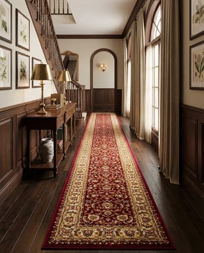 Alfombra corredor rojo 3 x 19.8 pies Rugs.com miniatura 4