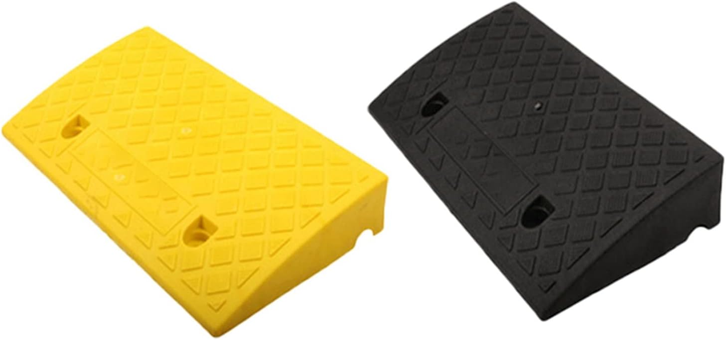 Portable Lightweight Curb Ramps, Heavy Duty Plastic Threshold Ramp Kit, Plastic Ramps for Car Trailer Truck Bike Motorcycle Equipment (Color : Black, Size : 50x13x4cm)