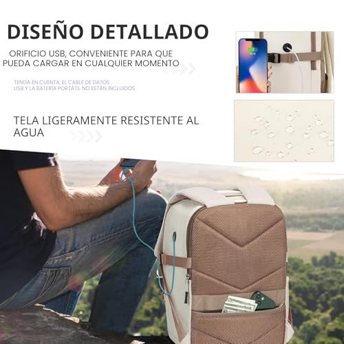 Miniatura 5 de Mochila Viaje Cabina Avion 40x20x25, Mochila De Viaje Para Ryanair 20l Mochila Viaje Cabina Bolsa De Viaje Hombre Mujer, Maletas De Viaje Cabina Mochila Portatil 14 Pulgadas Con Puerto Usb Para Viaje
