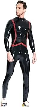 Amazon.co.jp: 男性ストライプキャットスーツラテックスキャットスーツ