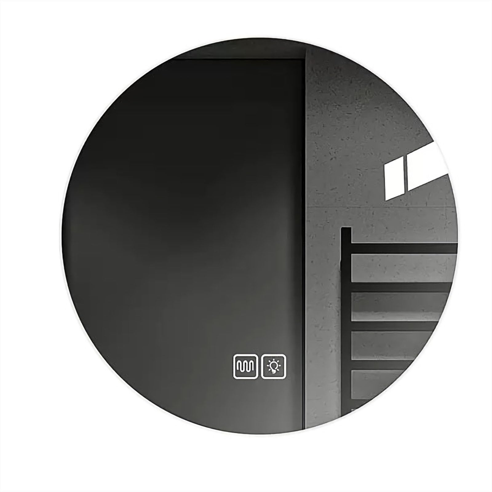 Miroir de salle de bain rond à LED de 40 cm tactile anti-buée rétroéclairé 3 couleurs