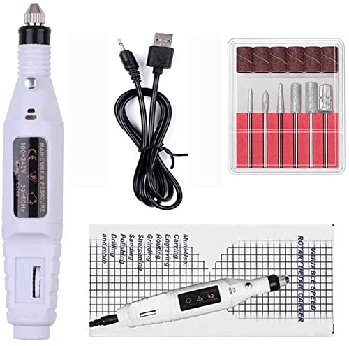 Mini Electric Nail Drill Art Manicure Variable Speed Rotary Detail Carver Rotary Bit-image-39