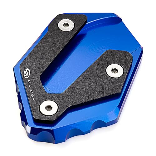 MOWOK Seitenstützplatte Verlängerung Motorradständer Zubehör für MT07 MT09 TRACER 9 GT 7GT 900GT 700GT XSR 700 900 R7 R125 FZ6 XJ6 MT-125 MT-09 SP 2024 (Blau)