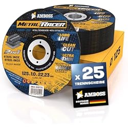 25x Metal Cutting Discs 125 x 1.0 mm Thin Flex Discs for Steel Metal Racer by AMBOSS WERKZEUGE ist geeignet f r Stahl & Edelstahl Stahl/Inox Trennscheibe 125 passend f r Winkelschleifer