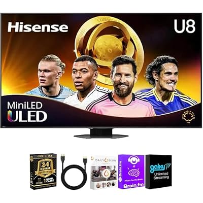 Hisense 75U8QGKIT1 75 inch Class U8 Series 4K Mini LED QLED Smart Google TV UHD HDR Dolby Vision Dolby Atmos 14
