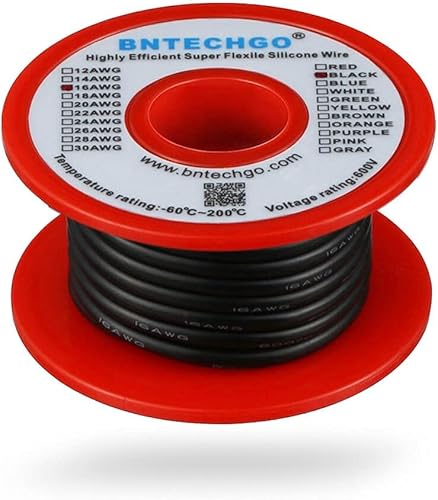Vista 139 de Bntechgo 18 alambres de silicona suave y flexible, silicona resistente a altas temperaturas, altamente eficiente 18 AWG calibre, 150 hilos