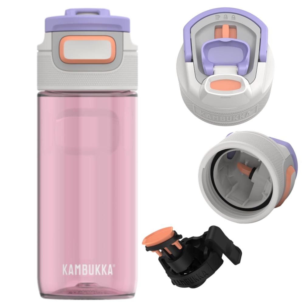 Kambukka Pink Wave – zestaw 2× butelka na wodę Elton 500 ml, szczelne, BPA Free, tritan 50% recykling, nakrętka 3-w-1 Snapclean