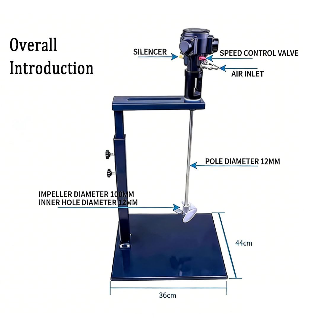 Pneumatyczny Mieszalnik Do Farb MieszadłO Do Farb I Zaprawy 5 GalonóW 20 L Powietrza MieszadłO Pneumatyczne Mikser NarzęDzie Do Mieszania PowłOk Lakierniczych Regulowana Wysokość
