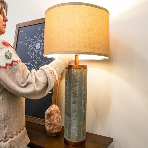 Lámpara de mesa moderna con acentos en cobre 31 pulg miniatura 5