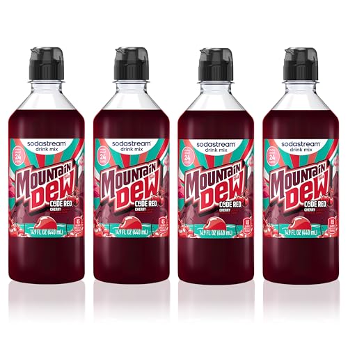 Image of Sodastream MTN Dew Code Red Regular New Pour Bottle Drink Mix 14.9 Fl Oz (Pack of 4)