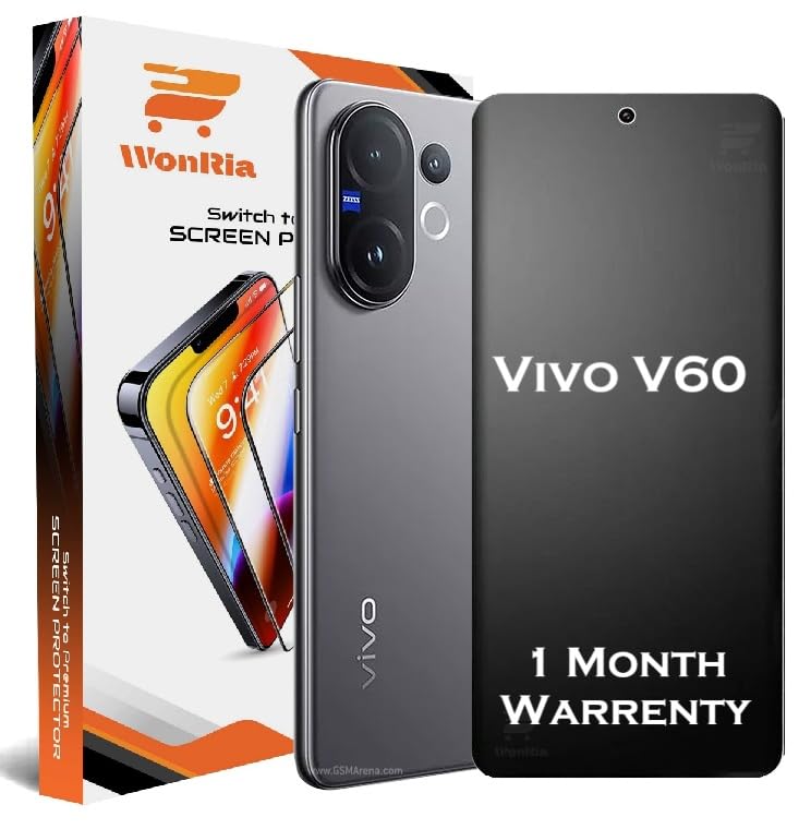 Image of WonRia Pack 1 - Matte Screen Guard Protector Compatible with Vivo V60 | Vivo V60E 5G Unbreakable Membrane | Flexible TPU Matte Film | Edge to Edge Installation Kit | Transparent