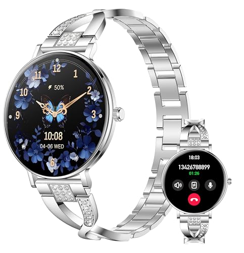 Image of Ultra-Thin Smart Watches for Women 1.32" AMOLED Smartwatch Bluetooth Calls Heart Rate Sleep Monitor Fitness Tracker Sports Modes Diamond Ladies Fitness Tracker Custom Dial Pedometer for Android iOS