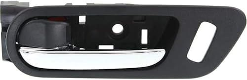 KarParts360 Para Mazda 6 Manija de puerta interior delantera, lado del conductor, bisel negro con palanca cromada (2009-2013) con botón de bloqueo