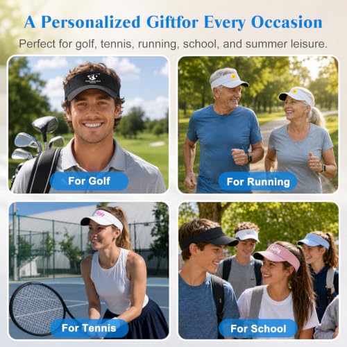 Image of Custom Visor Hat for Men Women Personalized Design Your Own Text Logo Adjustable Sport Baseball Cap