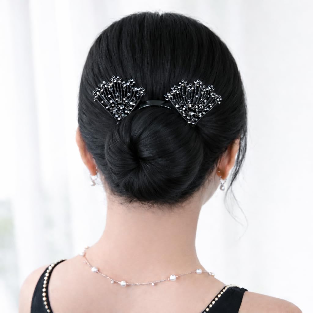 Floral Hair Bun Maker for Women, Elegant Twist Shaper with Rhinestone Clips, Easy Hair Accessories for Daily Party Wedding Hairstyles-image-9