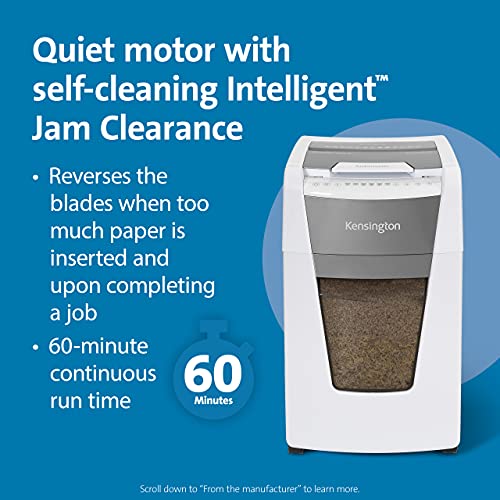 Image of Kensington Paper Shredder - New OfficeAssist 300-Sheet Auto-Feed Micro Cut Anti-Jam Heavy Duty Shredder with 15.8 gallons Pullout Wastebasket, Lockable Chamber and 4 Casters (K52051AM)