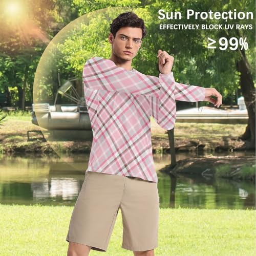 Scotland Plaid Sun Protection SPF Rash Guard Shirt Loose Type Long Sleeve Rash Guard Long Sleeve Running4