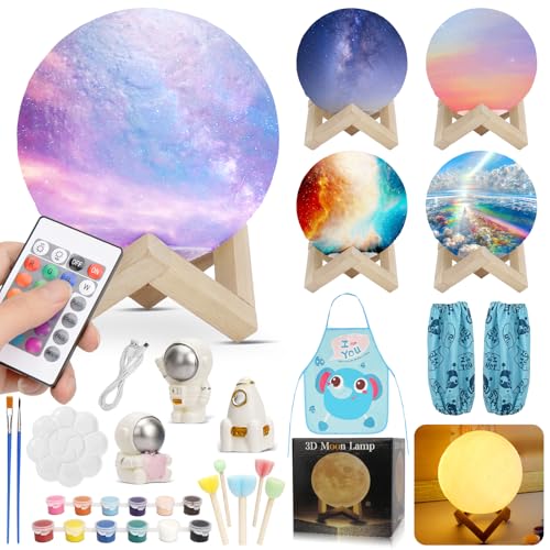 Corpower Mondlampe Bastelset Kinder, Craft Painting Moon Lamp Kit,...