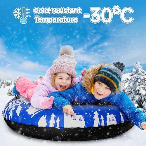 image for ZIZZ Snow Tubes for Kids Adult - 3 Packs 36''Heavy Duty Inflatable Sno