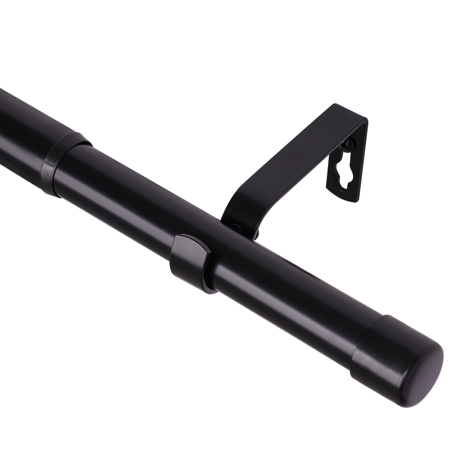 Curtain Rods, Curtain Rod for Windows, Decorative Window Curtain Rods 30 to 124 Inch, 1 Inch Diameter Small Curtain Rod Set,Heavy Duty Drapery Rods with Brackets-Black