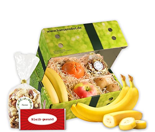 Hansen Obst - Geschenkbox - fruchtige Obst-Box - “Bleib gesund, klein” - Präsentkorb - Obst-Geschenkset - gefüllte Obstkiste - Probier-Obstbox (Die Moderne)