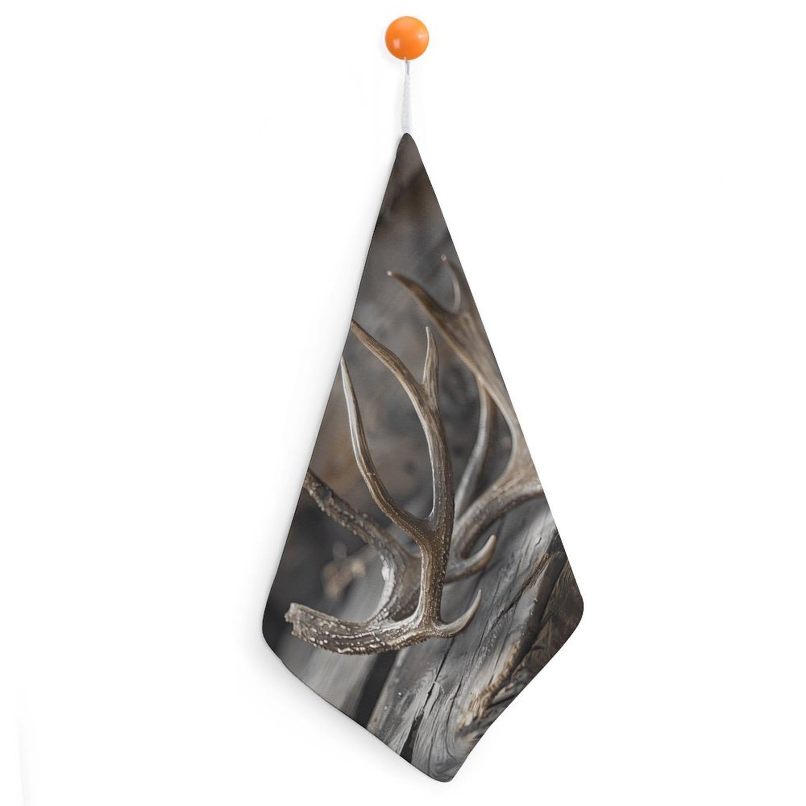 CGSBNGHA Deer Antlers On Wood Hand Towel Hanging Face Towels Cleaning Cloths Handkerchief for Bathroom Kitchen