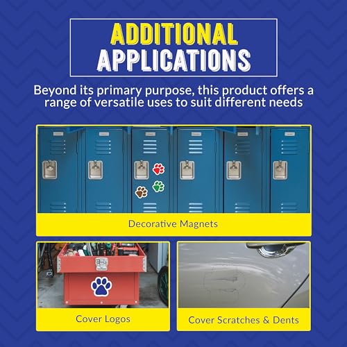 Image of Solid Design Paw Locker Magnet 5 Inch 4 Pack, Dog Lover Gift, Made in USA | Heavy duty magnetic decal for car, truck, SUV or fridge, full color UV printed