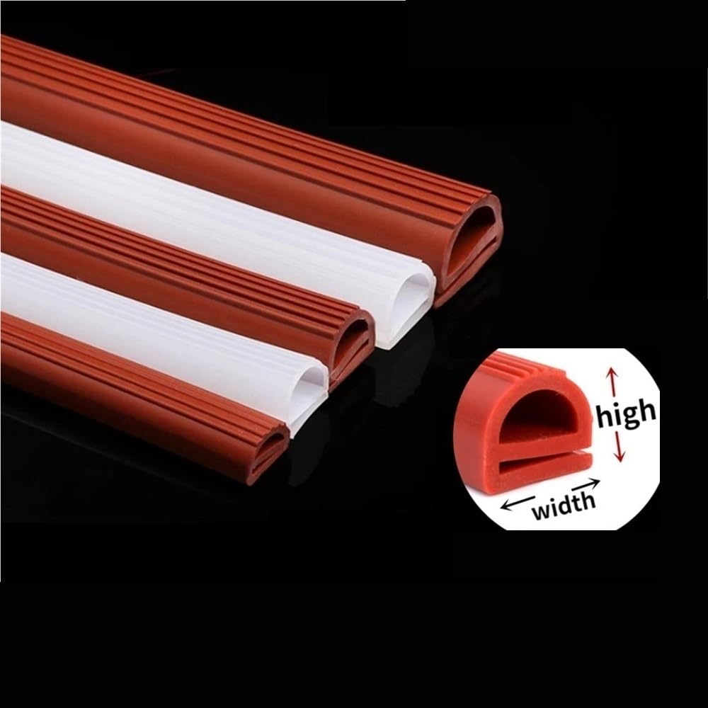 Tira de sellado for horno de alta temperatura (1 unidad), silicona blanca/roja, forma de E, de goma(WHITE,3 METERS*25MM*18MM)