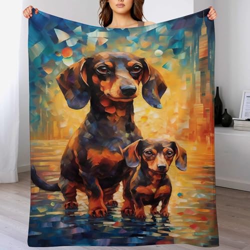 Manta para perro grande en el sofá de salón con forro polar suave 2