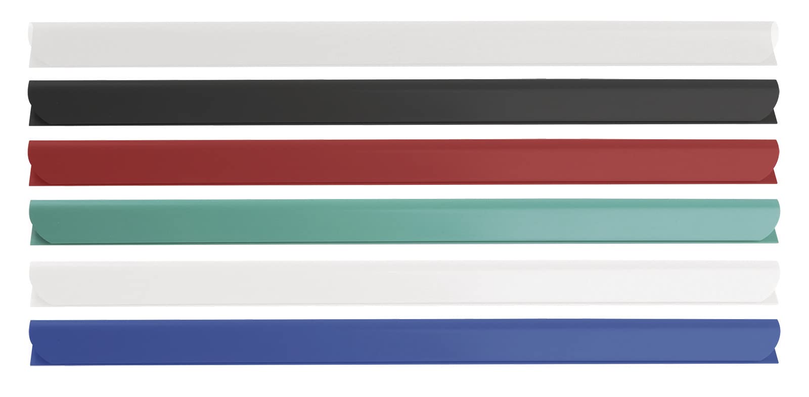 Donau Universal Spine Bars/Pack of 10 / DIN A4 / 8 mm for Approx. 80 Sheets/Clamping Strip for Privacy Screen Strips/Mounting Clips/PVC Plastic/Transparent - Image 2
