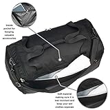 Foldable 40L Gym Bag - Mens & Womens - Sports Duffle - Travel & Airport Bag - Black with Shoe Compartment & Wet Pocket - Waterproof - Image 6