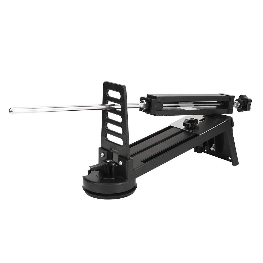 Affilacoltelli Ad Angolo Fisso, Kit per Affilare Coltelli, Affilacoltelli Ad Angolo Regolabile con 3 Pietre per Affilare Grana 240 600 1000, Base a Ventosa Stabile per, Forbici e Giardino