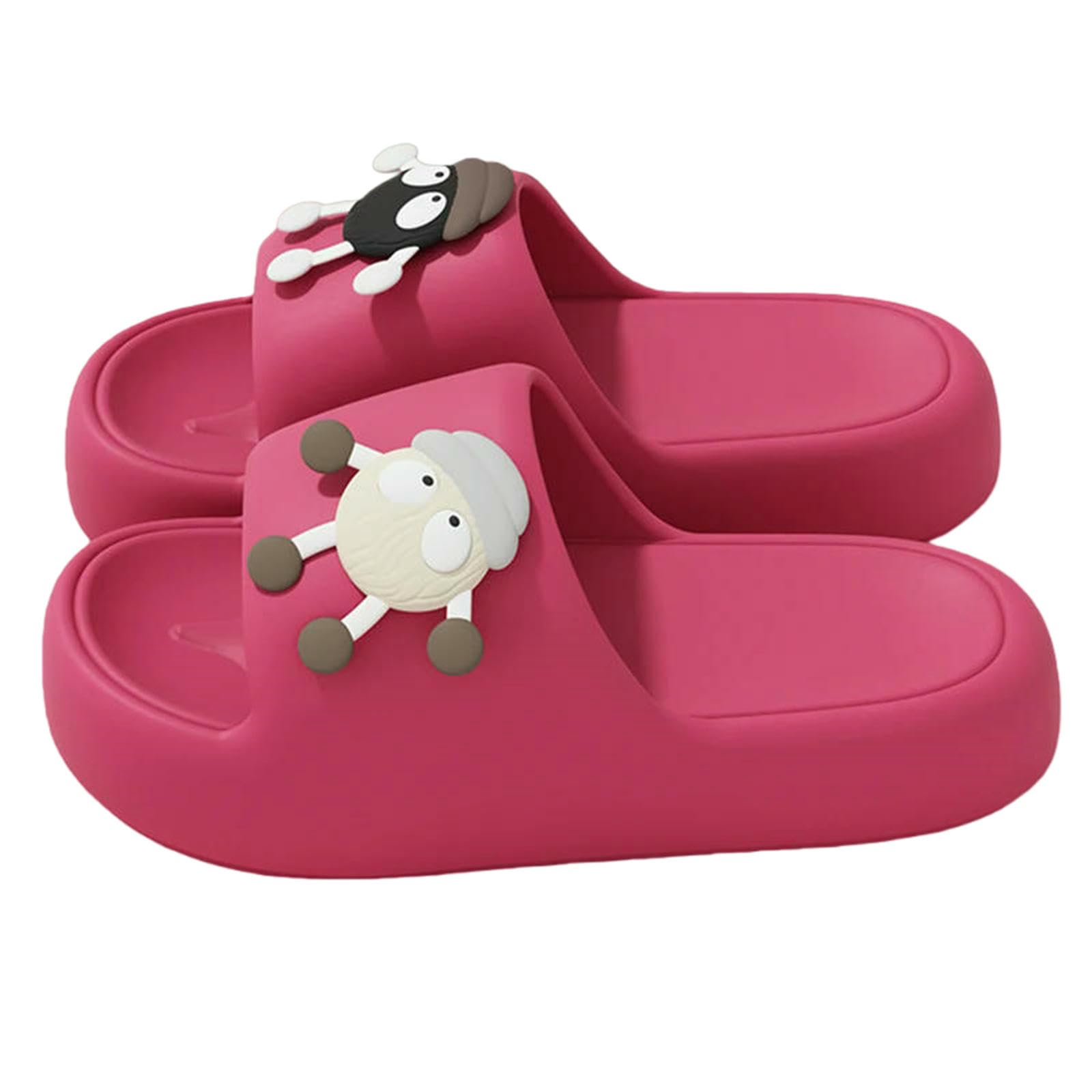 Gyios Summer Slippers Lovely Platform Women Lightweight Outdoor Non Slip Beach Flip Flops Woman Cute Eva Soft Sole Home Slides-rosy Red-38-39