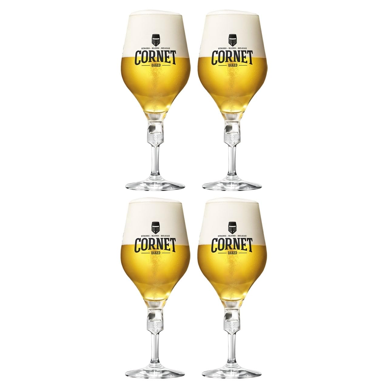 CORNET Verre à bière 33cl - Lot de 4 verres à bière - Design haut - Passe au lave-vaisselle - Idéal pour la bière spéciale, 213605-4
