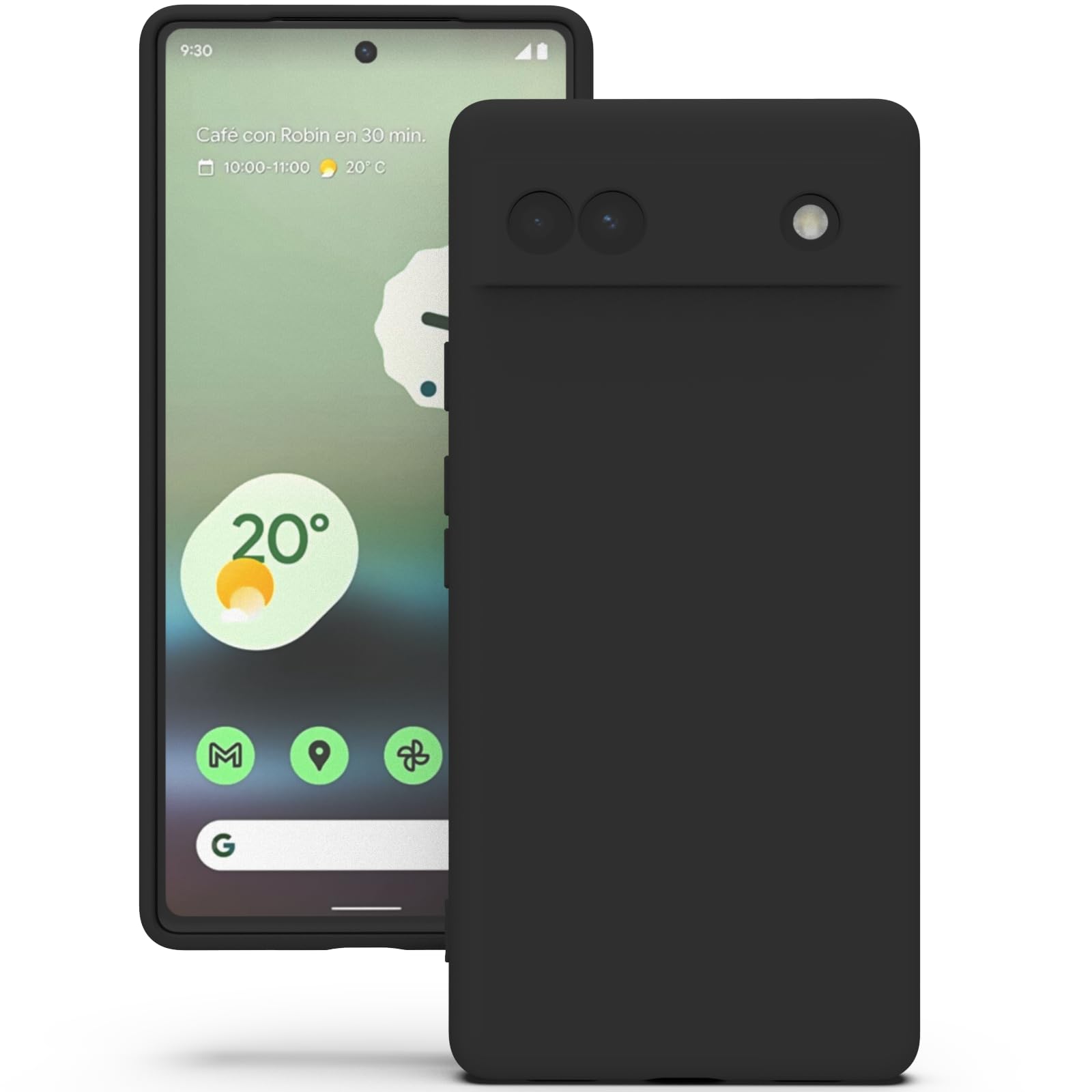 Seidig-weiche Silikonhülle Für Google Pixel 6 Pro – Stoßfest, Mit Mikrofaserfutter, Schwarz