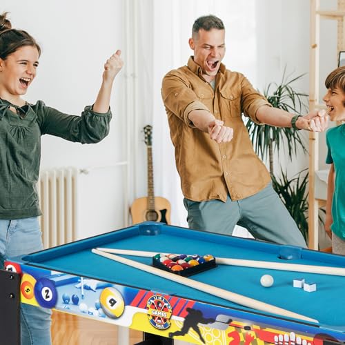 COSTWAY 12 in 1 Spieltisch, Tischspiel mit Tischfußball, Airhockey, Billard, Tischtennis, Schach, Bowling, Shuffleboard, Kombi-Tisch Aktivitätstisch für Zuhause, Büro, Bar – Bild 3