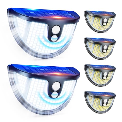 Solar Motion Sensor Lights Outdoor, 151 LED Super Bright Solar Lights 270° Angle,Wireless Security Wall Light with 2 Lighting Modes, IP65 Waterproof Solar Powered Fence Lights for Patio,Yard,Walkway