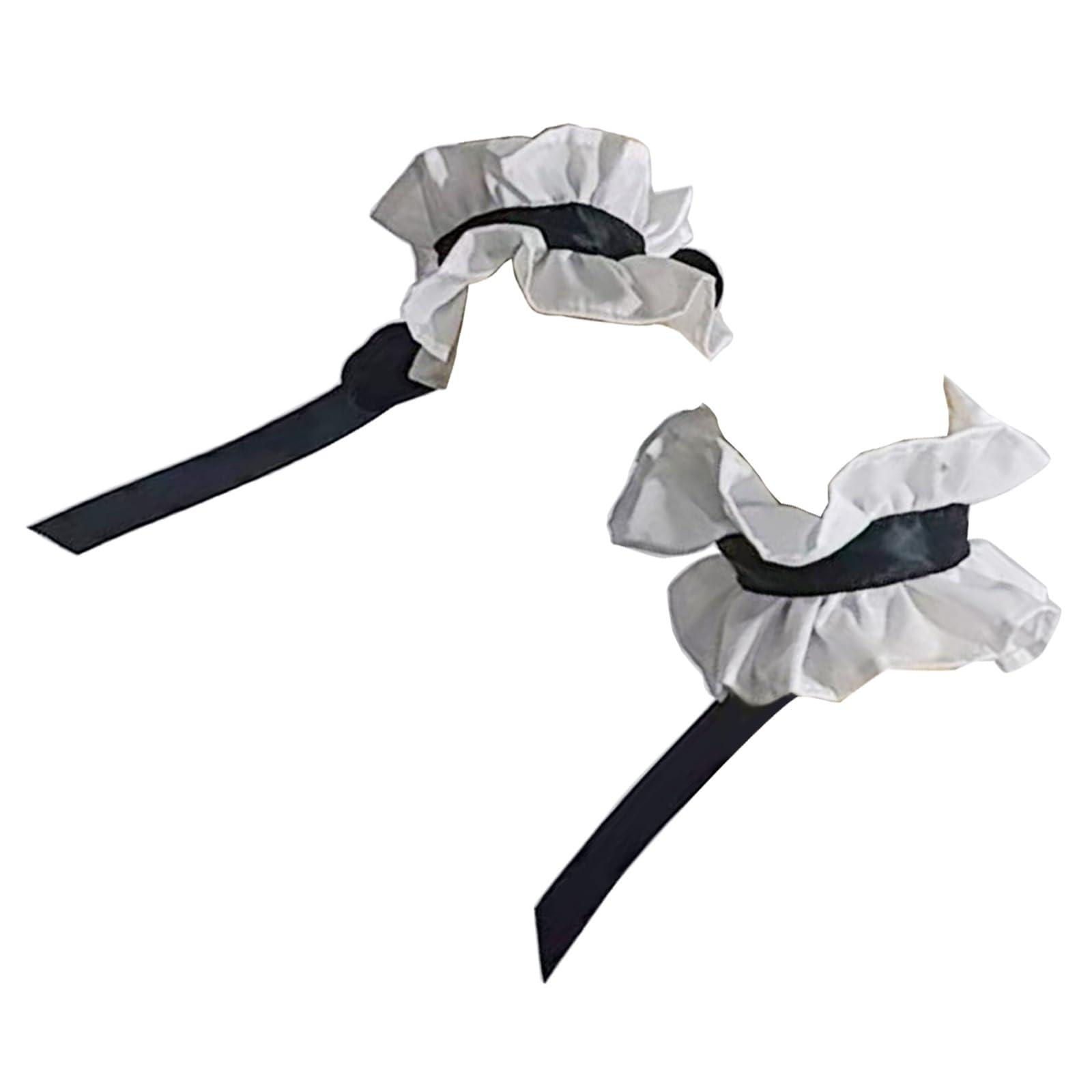 Bbajszx Multiuse Ruffled Choker Collar Bowknot Wrist Cuffs Hand Sleeves for Cosplay and Everyday Fashion Dressingup Props Fashion DressingUp Accessory