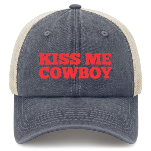 Kiss Me Cowboy Trucker hat Cool Cap for Women