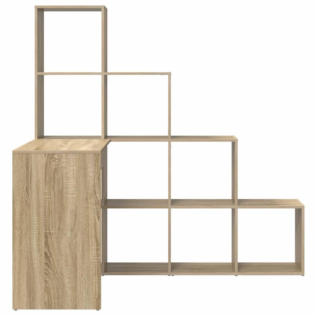Bureau d'angle en Bois d'ingénierie Chêne Sonoma avec Rangement Multifonctionnel pour Espace de Travail Ergonomique à Domicile ou Bureau Professionnel