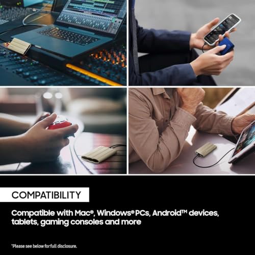 Image of Samsung T7 Shield Portable SSD 1TB, USB 3.2 Gen2 External SSD, Up to 1,050MB /s, Rugged, IP65 Water & Dust Resistant, for Photographers, Content Creators and Gaming, Mac Compatible, MU-PE1T0S, Black