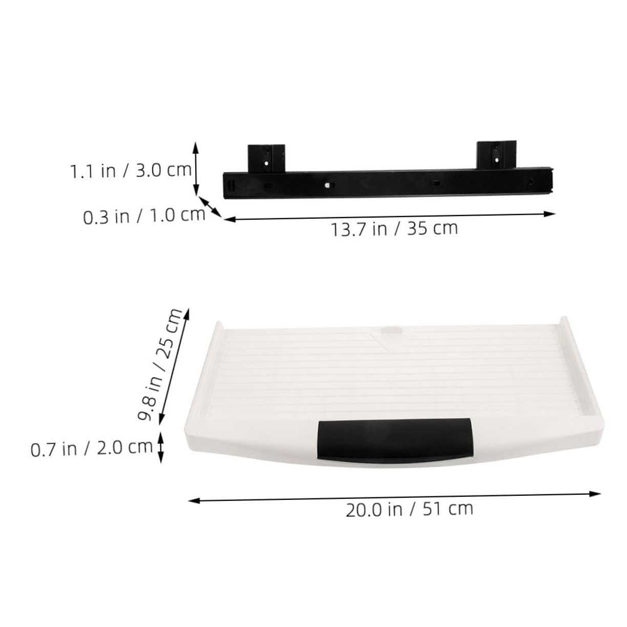 Cajón De Teclado Deslizante para Escritorio Bandeja De Teclado Bajo La Mesa Soporte De Teclado Plegable con Guías Accesorio De Oficina En Color y Ideal para