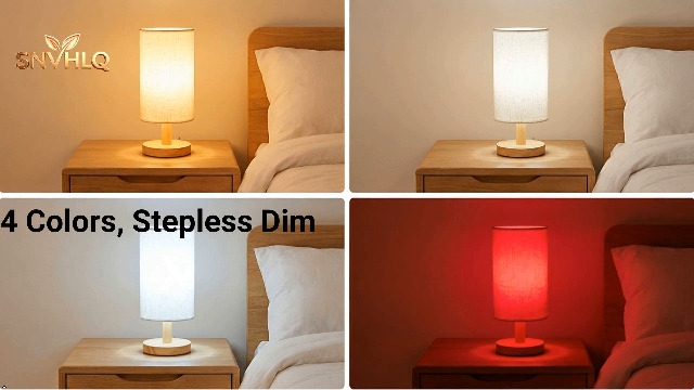 Red Light Lamp for Bedroom, Nightstand Lamp with 670nm Red & 3000