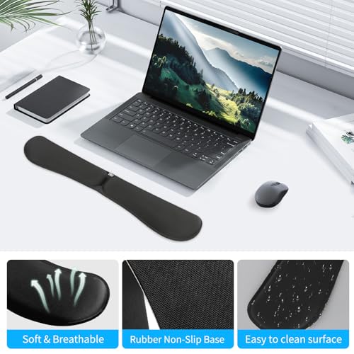 Image of ZIBLY Keyboard Wrist Rest - Anti-Skid Non Slip Ergonomic Wrist Support for Keyboard - Easy Typing, Pain Relief - Wrist Rest Keyboard Premium Memory Foam for Work from Home Gaming Computer Laptop